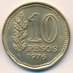 Аргентина, 10 песо (1976 г.)