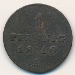 Пруссия, 1 пфенниг (1810 г.)