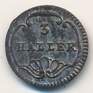 Цюрих, 3 геллера (1827 г.)