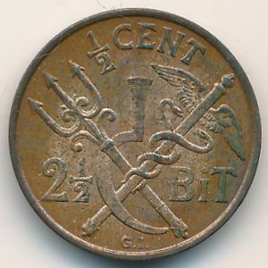 Датская Западная Индия, 1/2 цента (1905 г.)