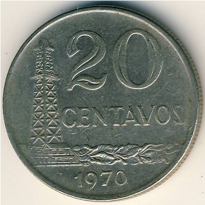 Brazil, 20 centavos, 1970