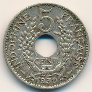 French Indo China, 5 cents, 1939