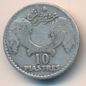Lebanon, 10 piastres, 1929