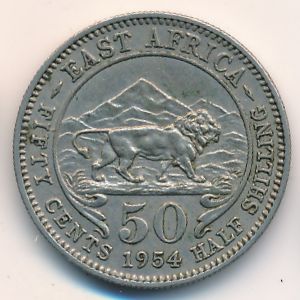 Восточная Африка, 50 центов (1954 г.)