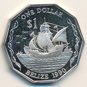 Белиз, 1 доллар (1990 г.)