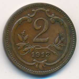 Австрия, 2 геллера (1913 г.)
