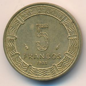 Экваториальная Гвинея, 5 франков (1985 г.)