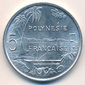 Французская Полинезия, 5 франков (1977 г.)