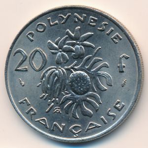 Французская Полинезия, 20 франков (1975 г.)