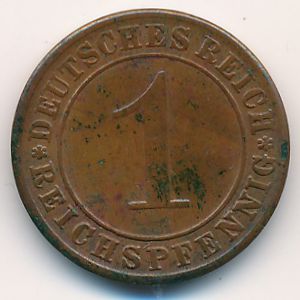 Веймарская республика, 1 рейхспфенниг (1930 г.)