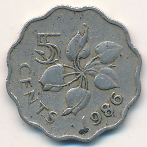 Свазиленд, 5 центов (1986 г.)