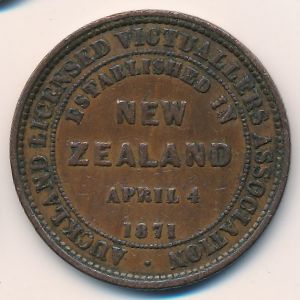 New Zealand, 1 penny, 1871