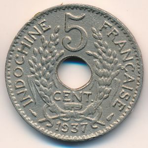 Французский Индокитай, 5 центов (1937 г.)