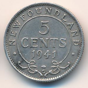 Ньюфаундленд, 5 центов (1941 г.)