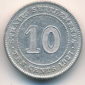 Straits Settlements, 10 cents, 1927
