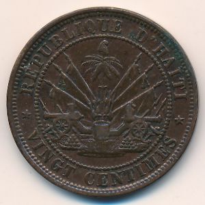 Haiti, 20 centimes, 1863