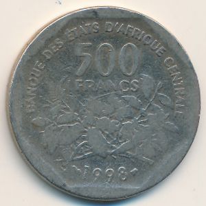 Экваториальные Африканские Штаты, 500 франков (1998 г.)