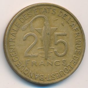Западная Африка, 25 франков (1970 г.)