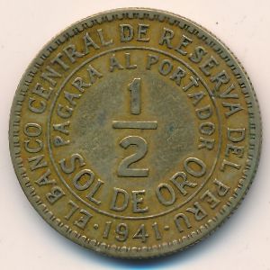 Перу, 1/2 соля (1941 г.)