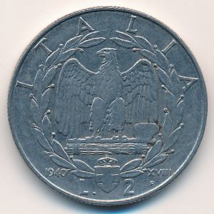 Италия, 2 лиры (1940 г.)