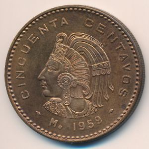 Мексика, 50 сентаво (1959 г.)