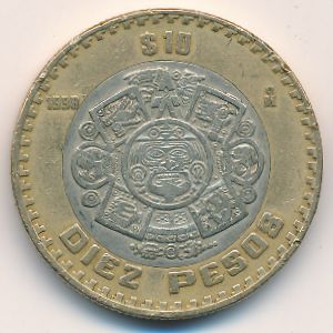 Мексика, 10 песо (1998 г.)