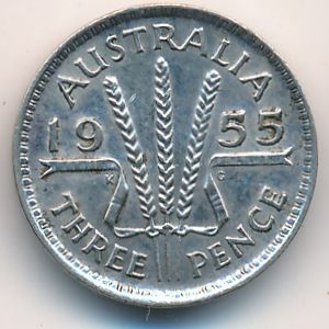Австралия, 3 пенса (1955 г.)