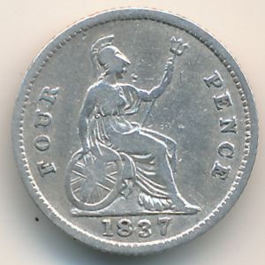 Великобритания, 4 пенса (1837 г.)