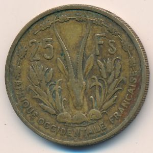 Французская Западная Африка, 25 франков (1956 г.)