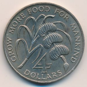 Барбадос, 4 доллара (1970 г.)