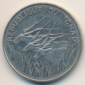 Chad, 100 francs, 1980
