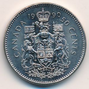 Canada, 50 cents, 1990–1996