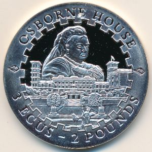 Остров Уайт., 3 экю - 2 фунта (1996 г.)