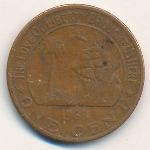 Либерия, 1 цент (1968 г.)