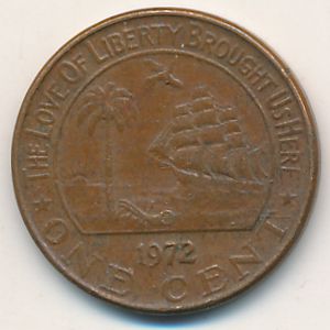 Либерия, 1 цент (1972 г.)
