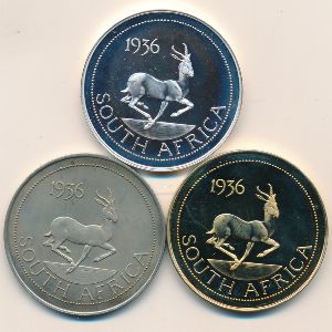South Africa., Набор монет, 1936