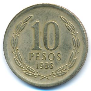 Чили, 10 песо (1986 г.)