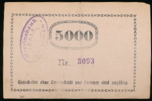 Штютцербах., 5000 марок (1923 г.)