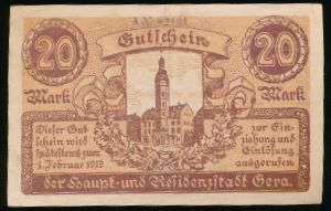 Гера., 20 марок (1919 г.)