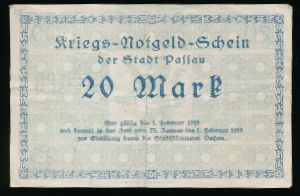 Дессау-Росслау., 20 марок (1919 г.)