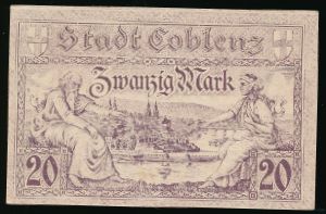 Кобленц., 20 марок (1918 г.)