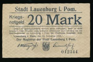 Лауэнбург., 20 марок (1918 г.)