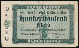 Золинген., 100000 марок (1923 г.)