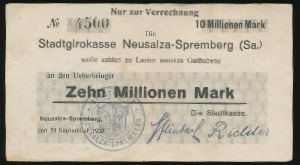 Neusalza-Spremberg., 10000000 марок, 1923