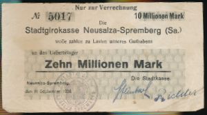 Neusalza-Spremberg., 10000000 марок, 1923
