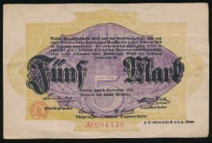 Альтона., 5 марок (1918 г.)