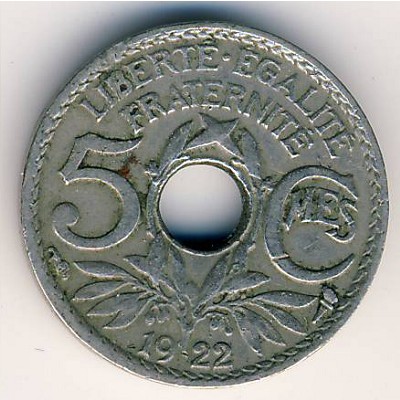 France, 5 centimes, 1920–1938