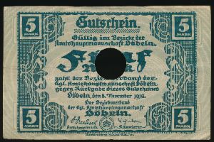 Дёбельн., 5 марок (1918 г.)