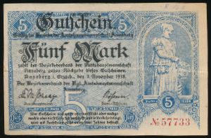 Аннаберг-Буххольц., 5 марок (1918 г.)