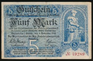 Аннаберг-Буххольц., 5 марок (1918 г.)